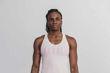 Nobull Racerback Women's Tank Tops Pink | Australia (RU8162)